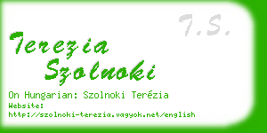 terezia szolnoki business card
